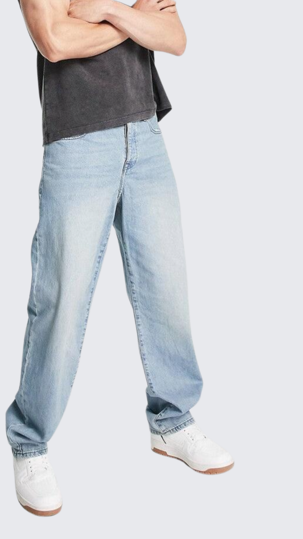 Mid-wash Baggy Jeans