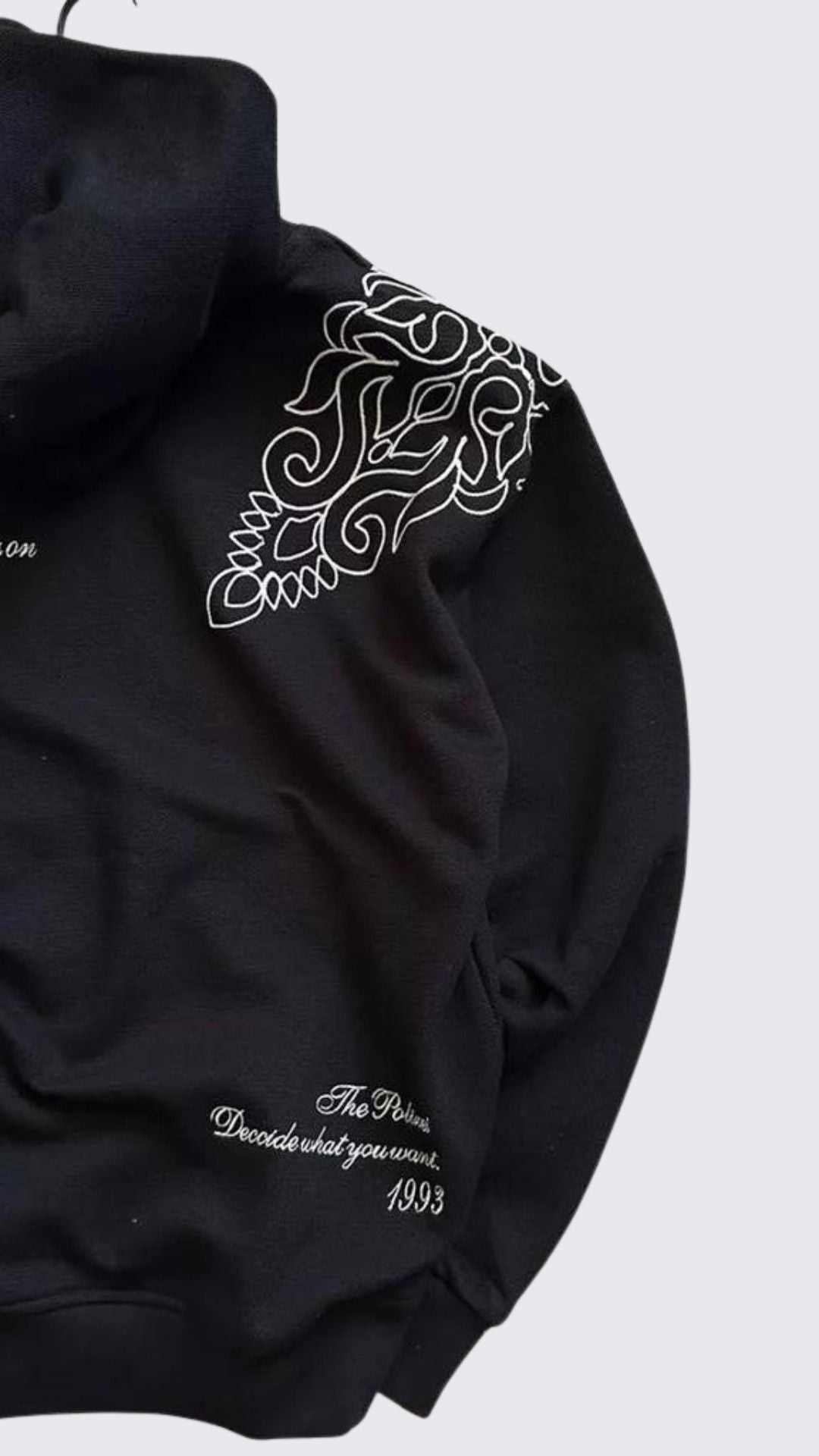 Script Stitched Winter Hoodie