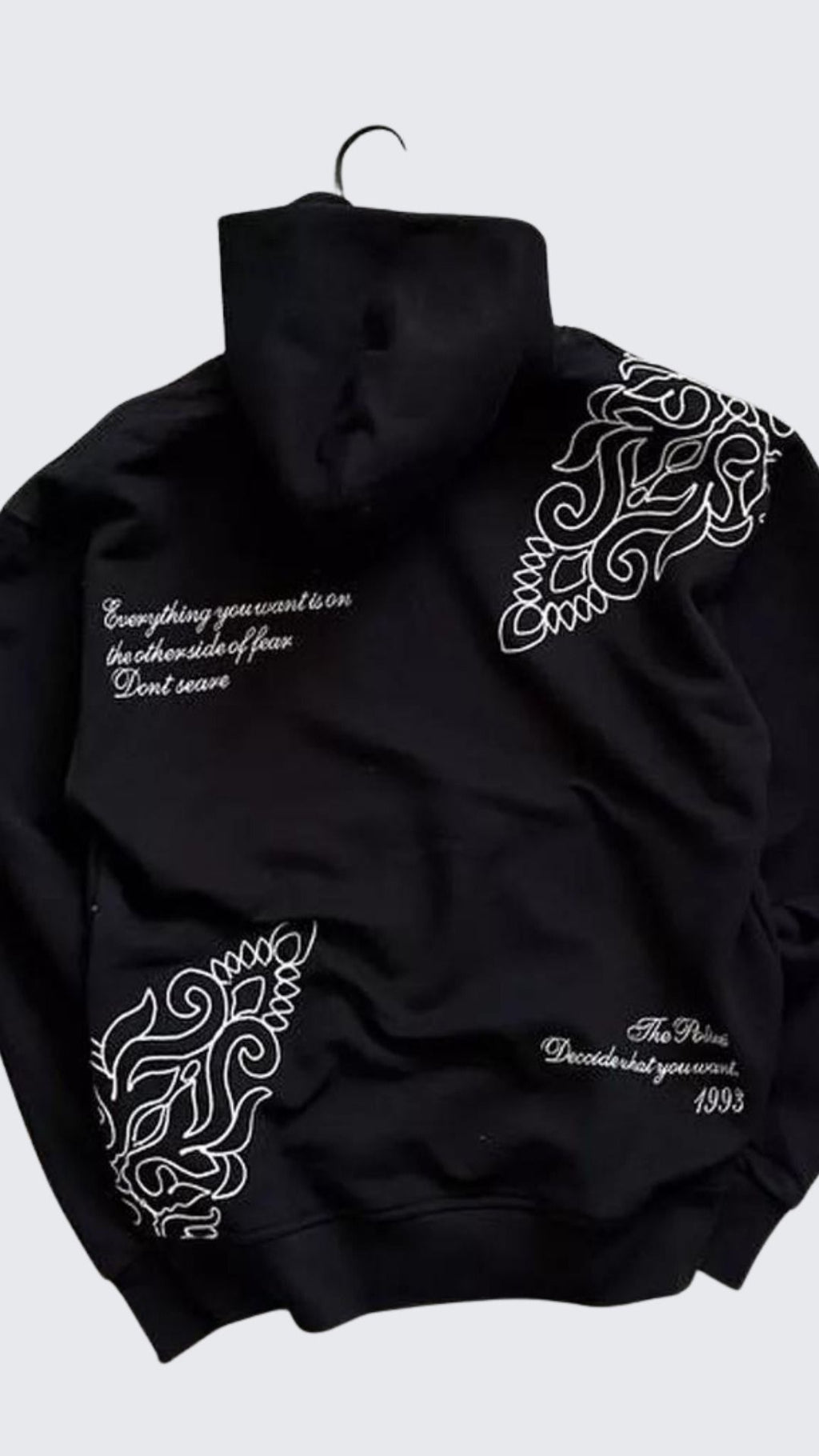 Script Stitched Winter Hoodie