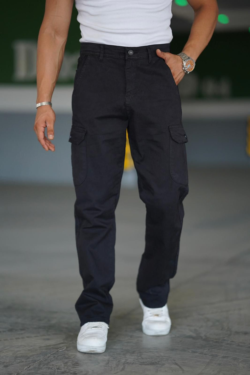 Denim Cargo Pants
