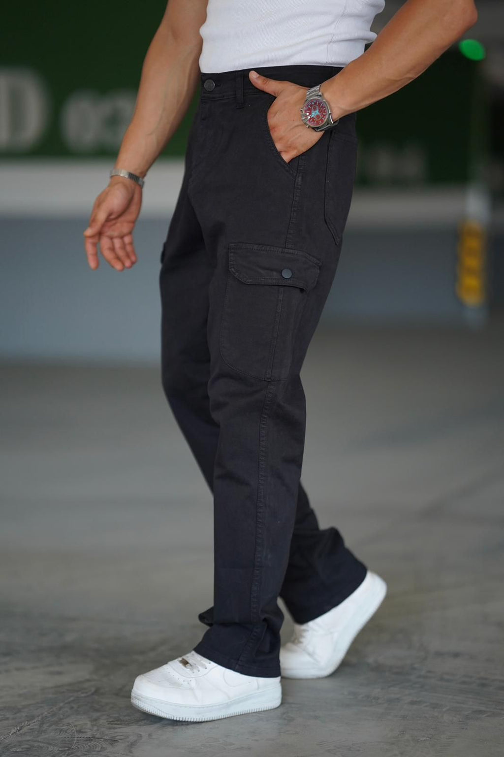 Denim Cargo Pants